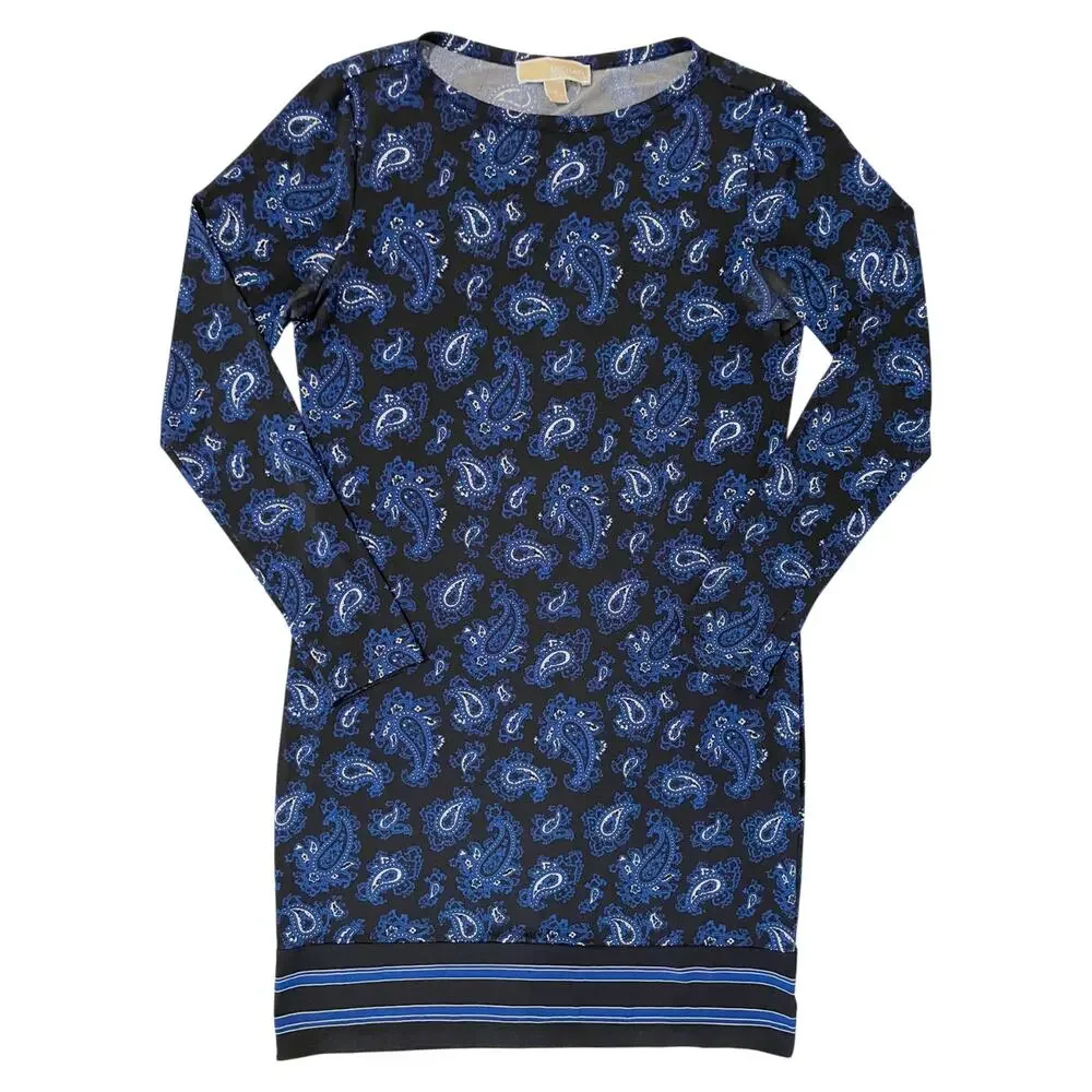 Michael Kors Dress Women's Size S Paisley Print Long Sleeve Career Office Shift